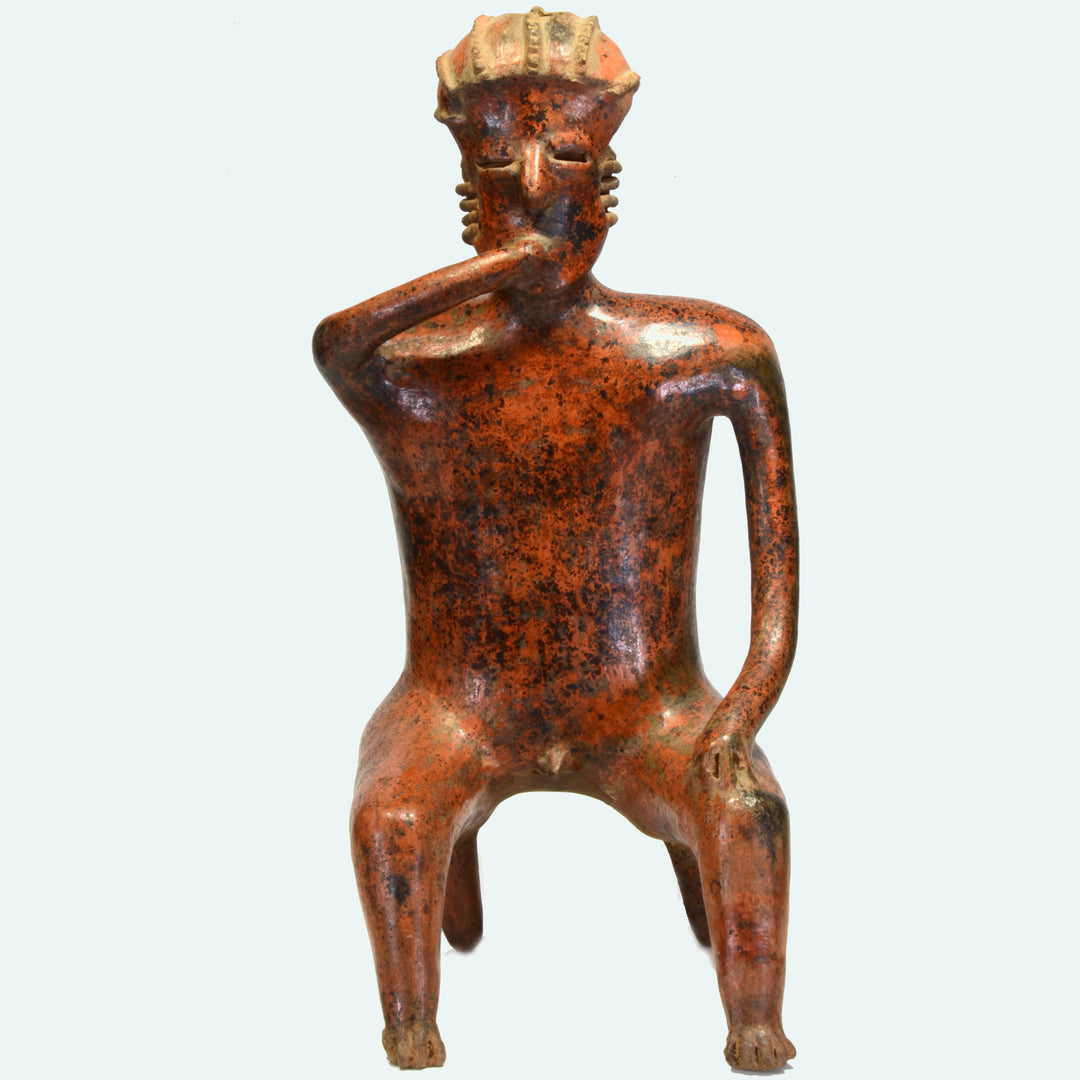 Large Nayarit Seated Male Bench Figure