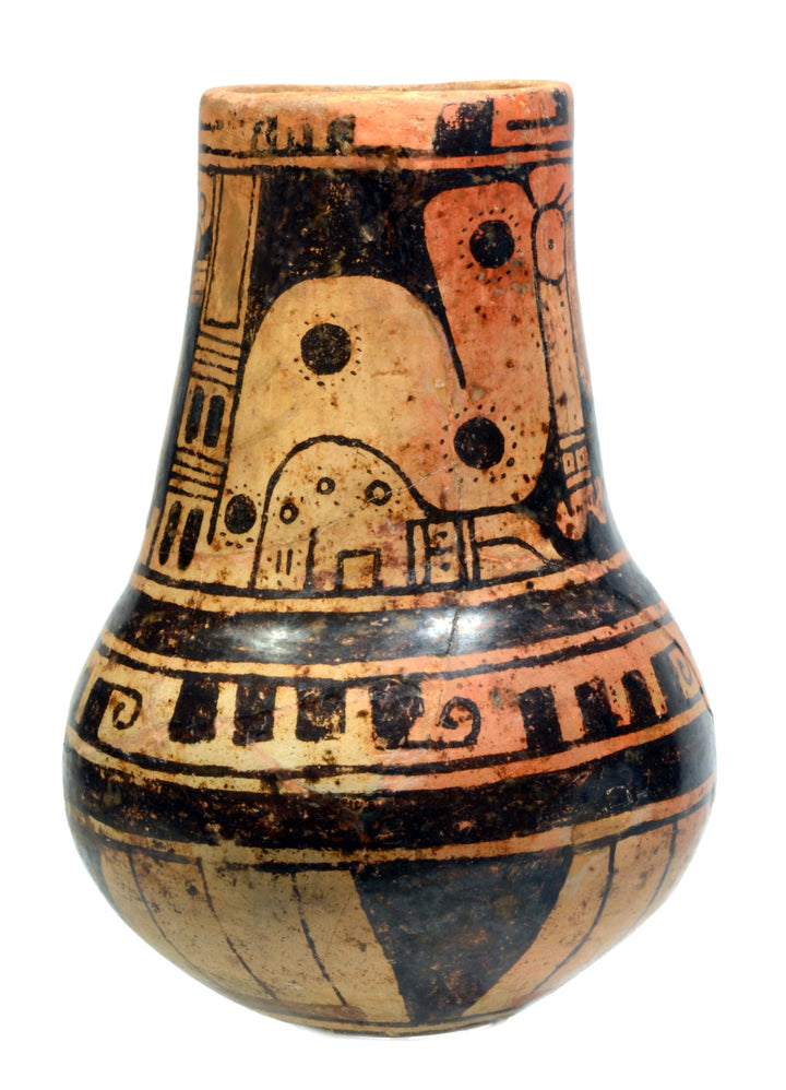 Maya Pottery Polychrome Corseted Vessel