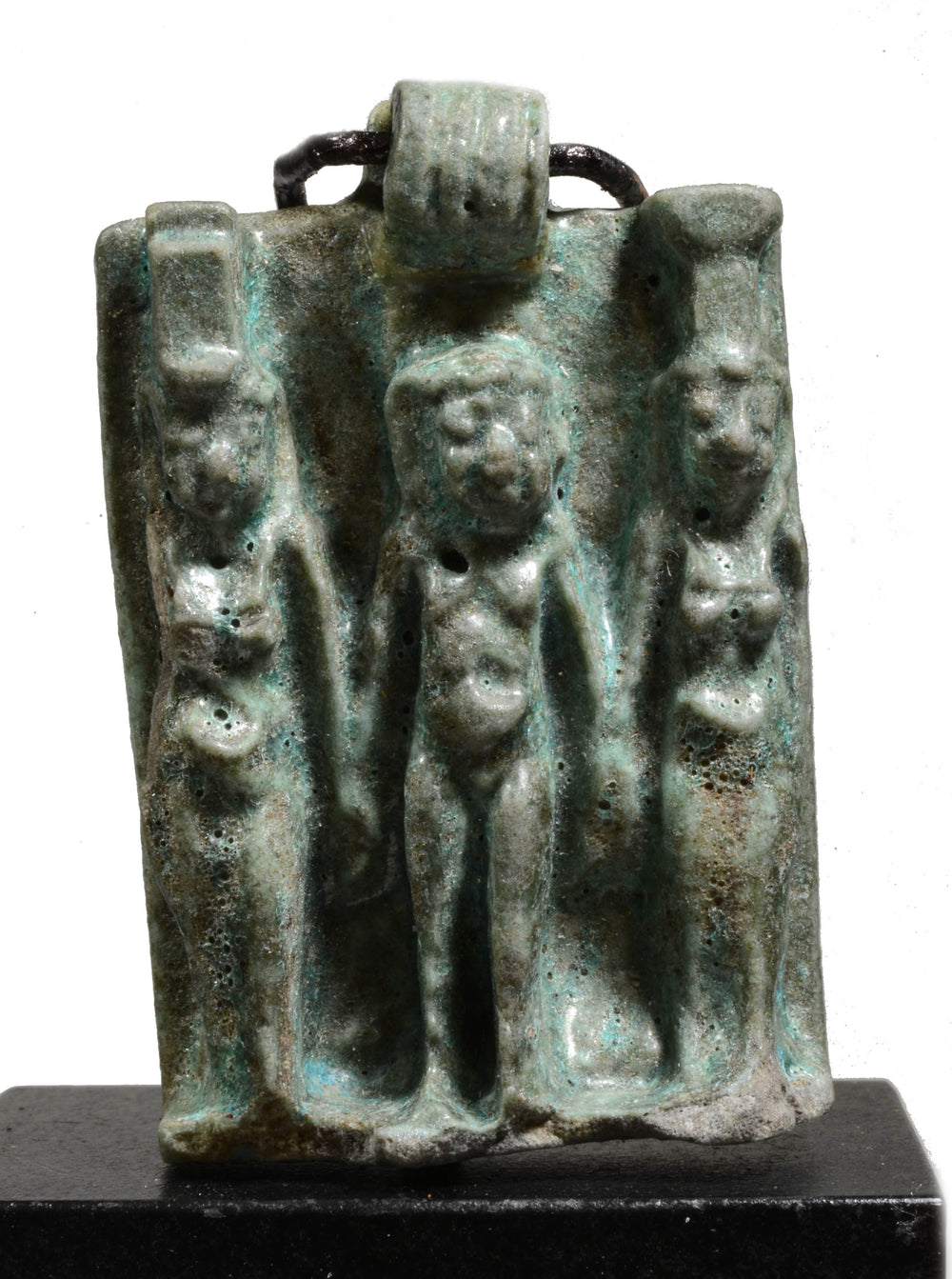 Egyptian Turquoise Faience Triad Amulet - Art for Eternity