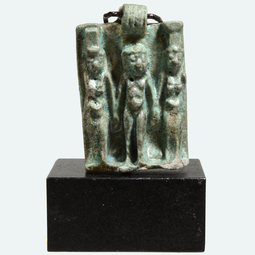 Egyptian Turquoise Faience Triad Amulet - Art for Eternity