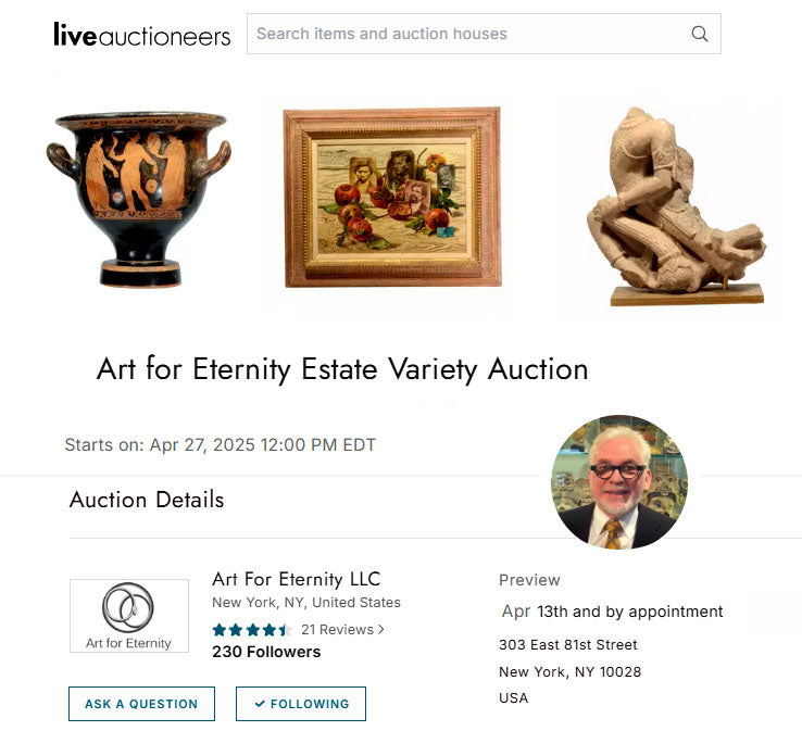 Announcing April 27th live auction event on Live Auctioneers