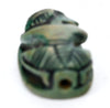 Egyptian Green-Glazed Steatite Scaraboid Surmounted by a Crouching Figure