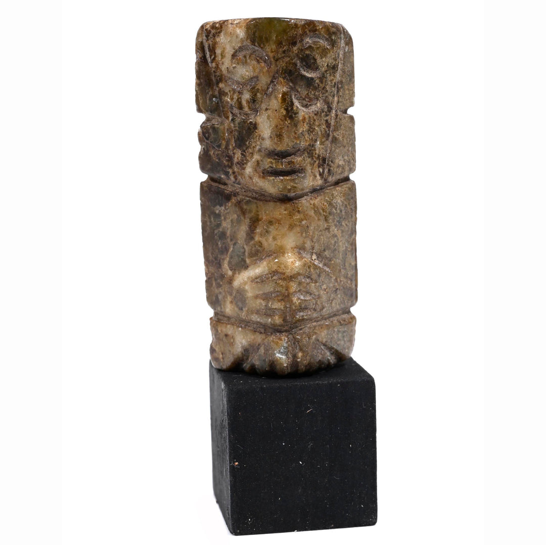 Pre-Columbian Mixtec Carved Greenstone Amuletic Pinata Figure
