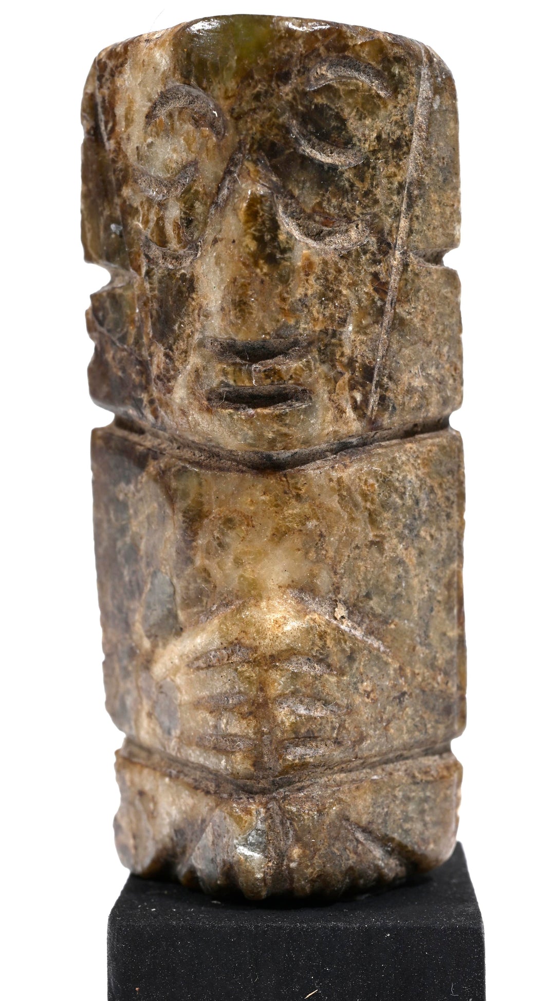 Pre-Columbian Mixtec Carved Greenstone Amuletic Pinata Figure
