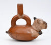 Chimú-Inca Polychrome Stirrup-Spout Vessel in the Form of a Recumbent Dog