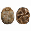 Egyptian Glazed Steatite Scarab with Geometric Motif
