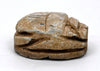 Egyptian Glazed Steatite Scarab with Geometric Motif
