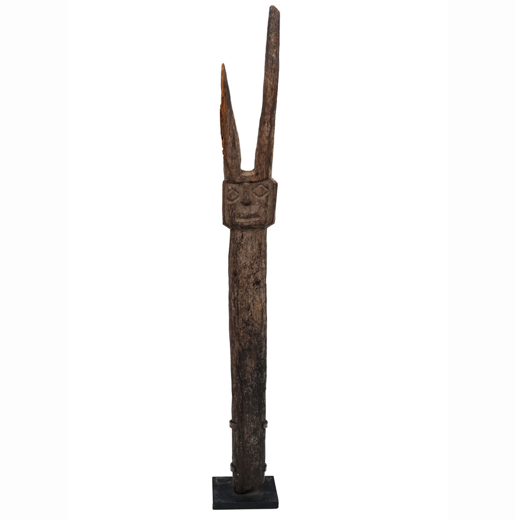 Chancay Carved Wood Ceremonial Post Finial
