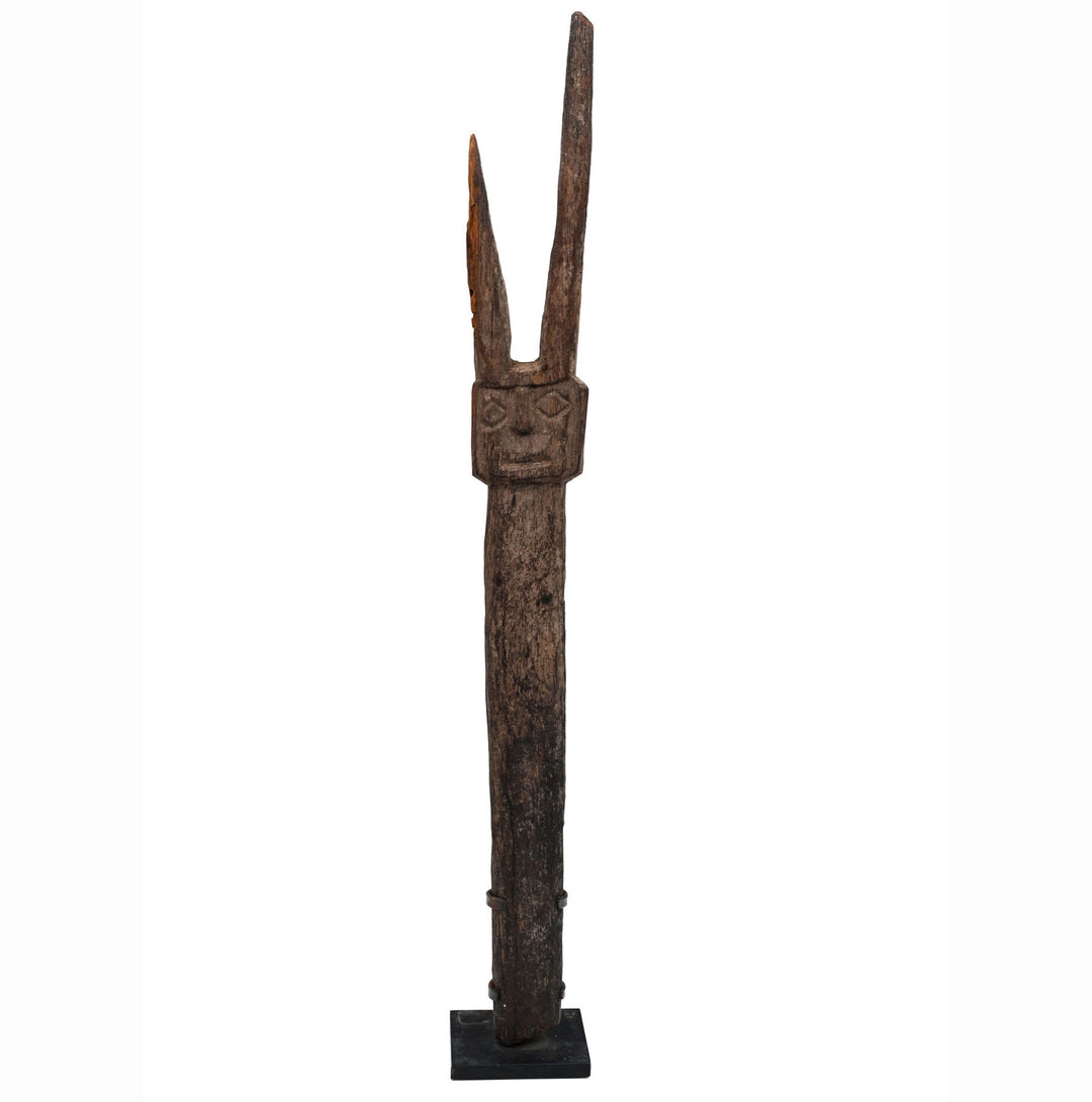 Chancay Carved Wood Ceremonial Post Finial