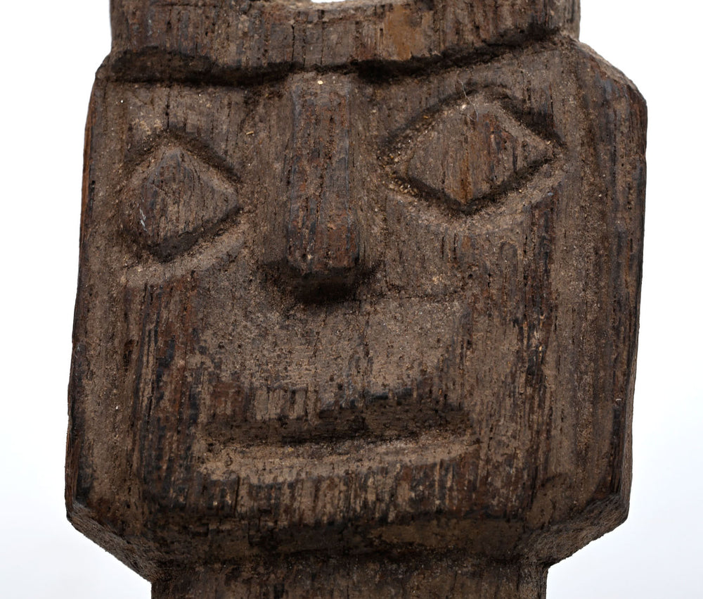 Chancay Carved Wood Ceremonial Post Finial