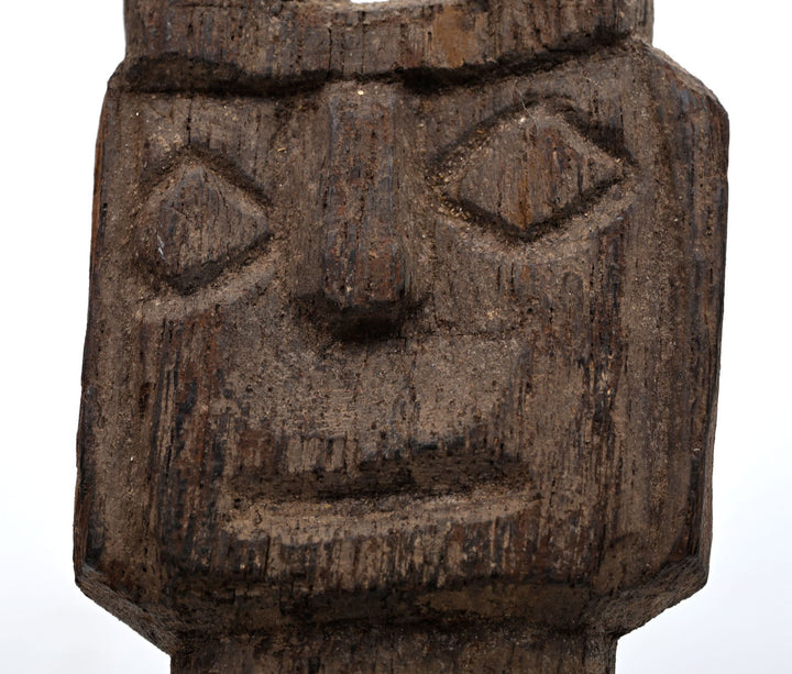 Chancay Carved Wood Ceremonial Post Finial