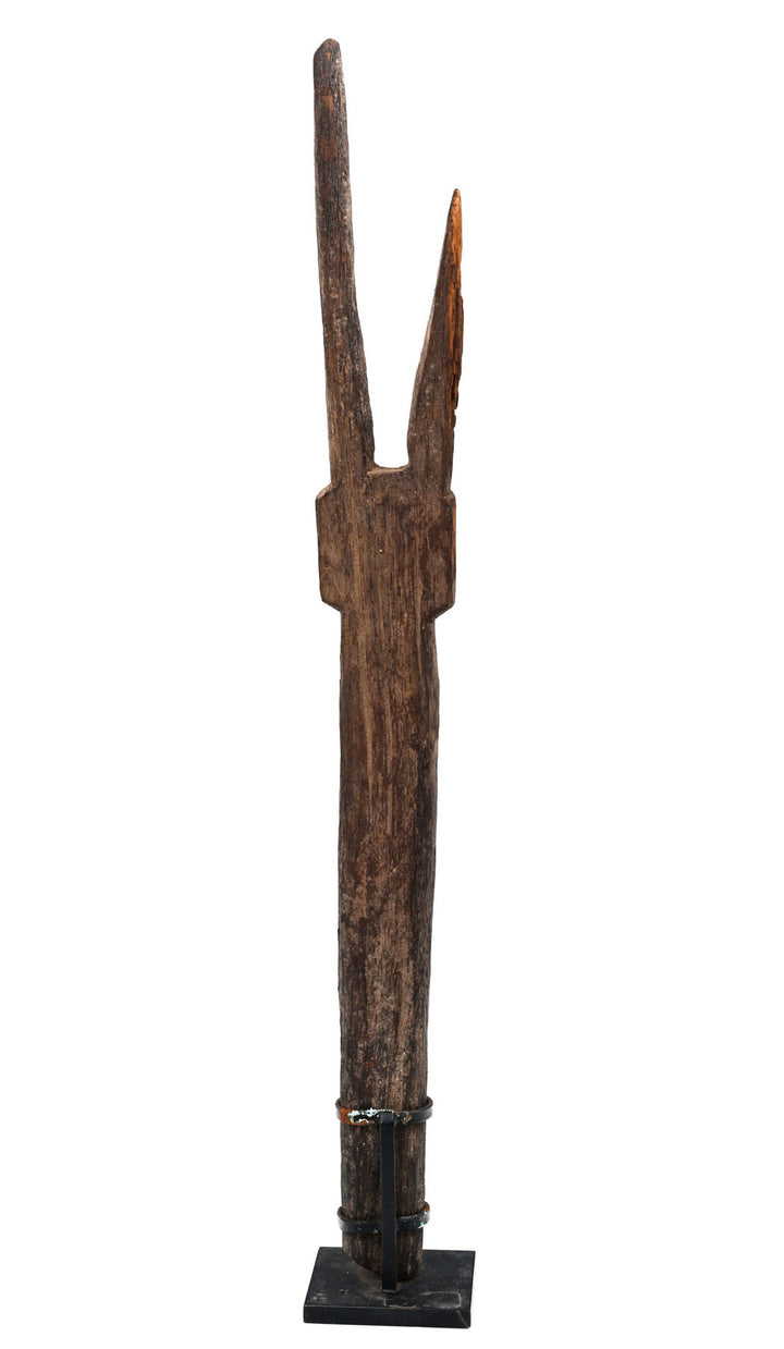Chancay Carved Wood Ceremonial Post Finial
