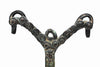 Luristan Bronze Pin with Twin Ram Heads