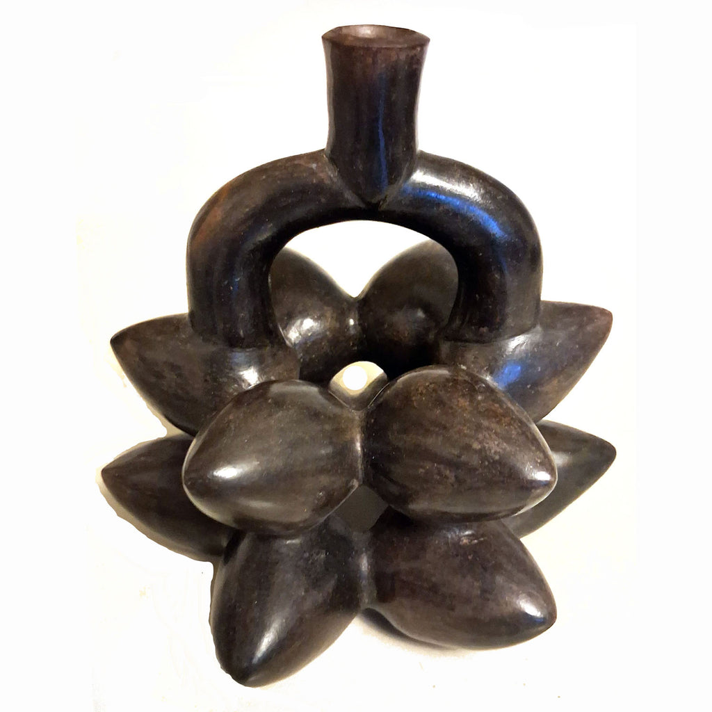 Moche I (or Salinar/Early Vicús transition) blackware stirrup-spout 