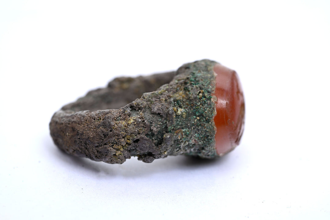 Roman Bronze Ring with Carnelian Intaglio