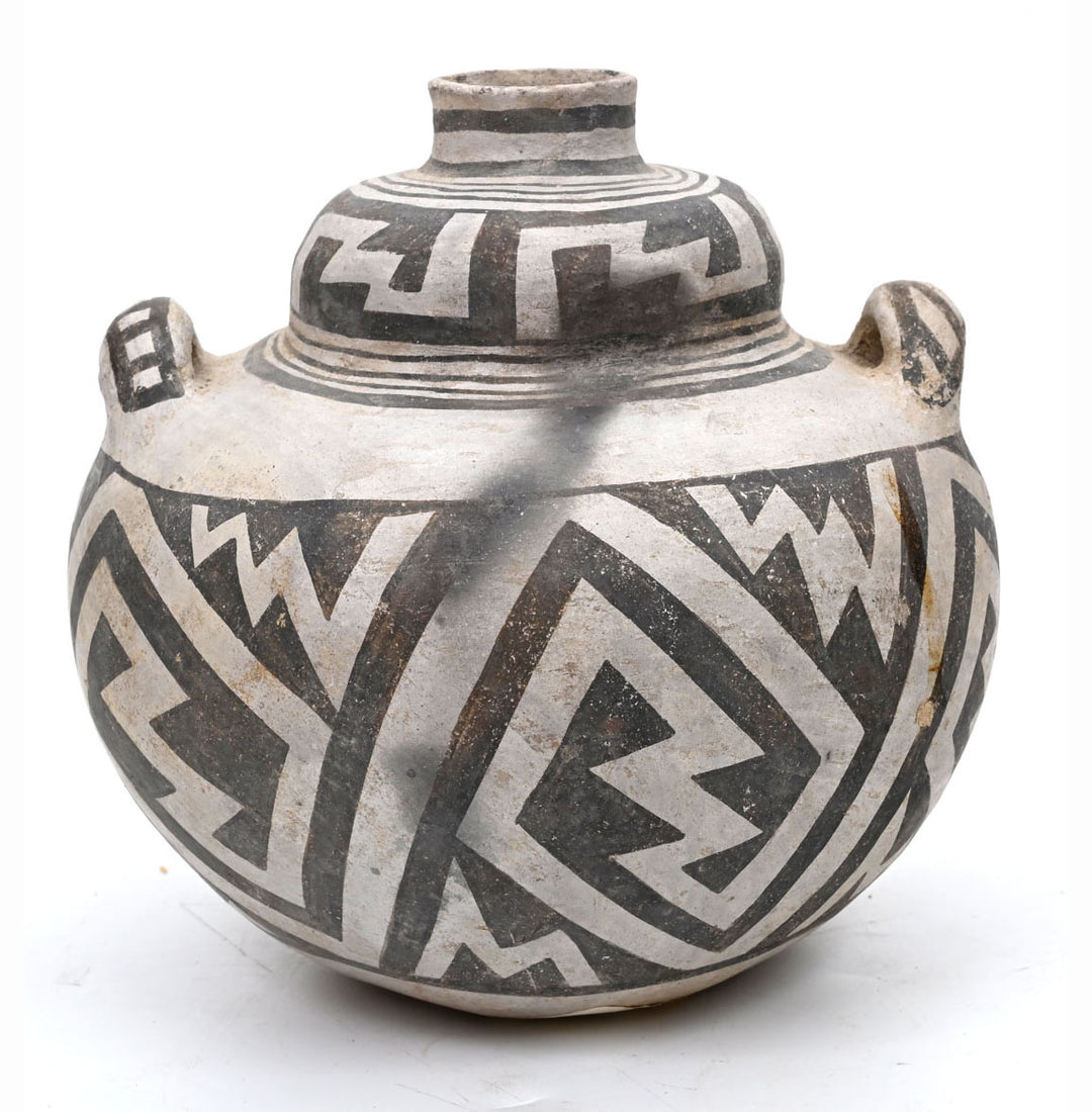 Anasazi  Black-on-White Pottery Jar