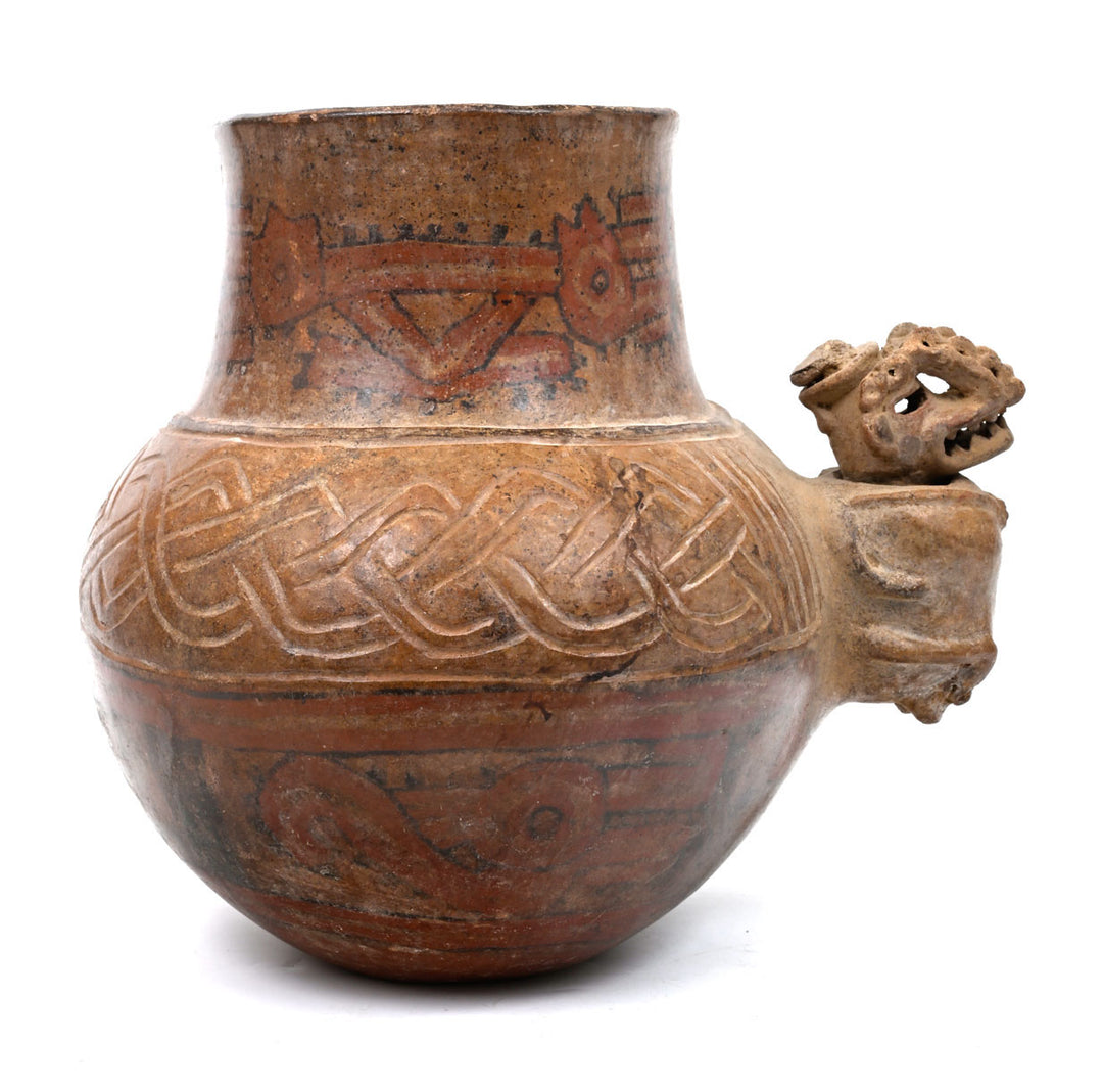 Costa Rica  Painted and Incised Jaguar Effigy Urn 