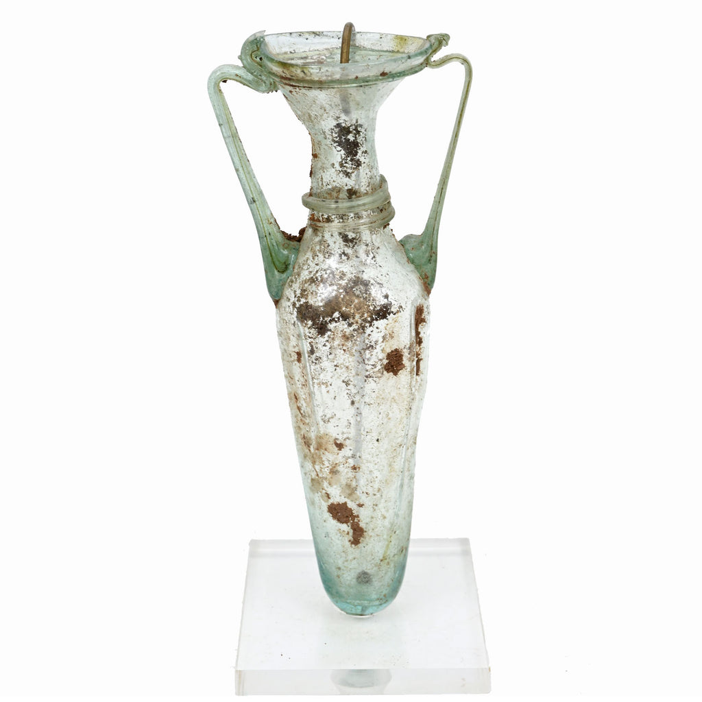 Roman green Glass Amphoriskos