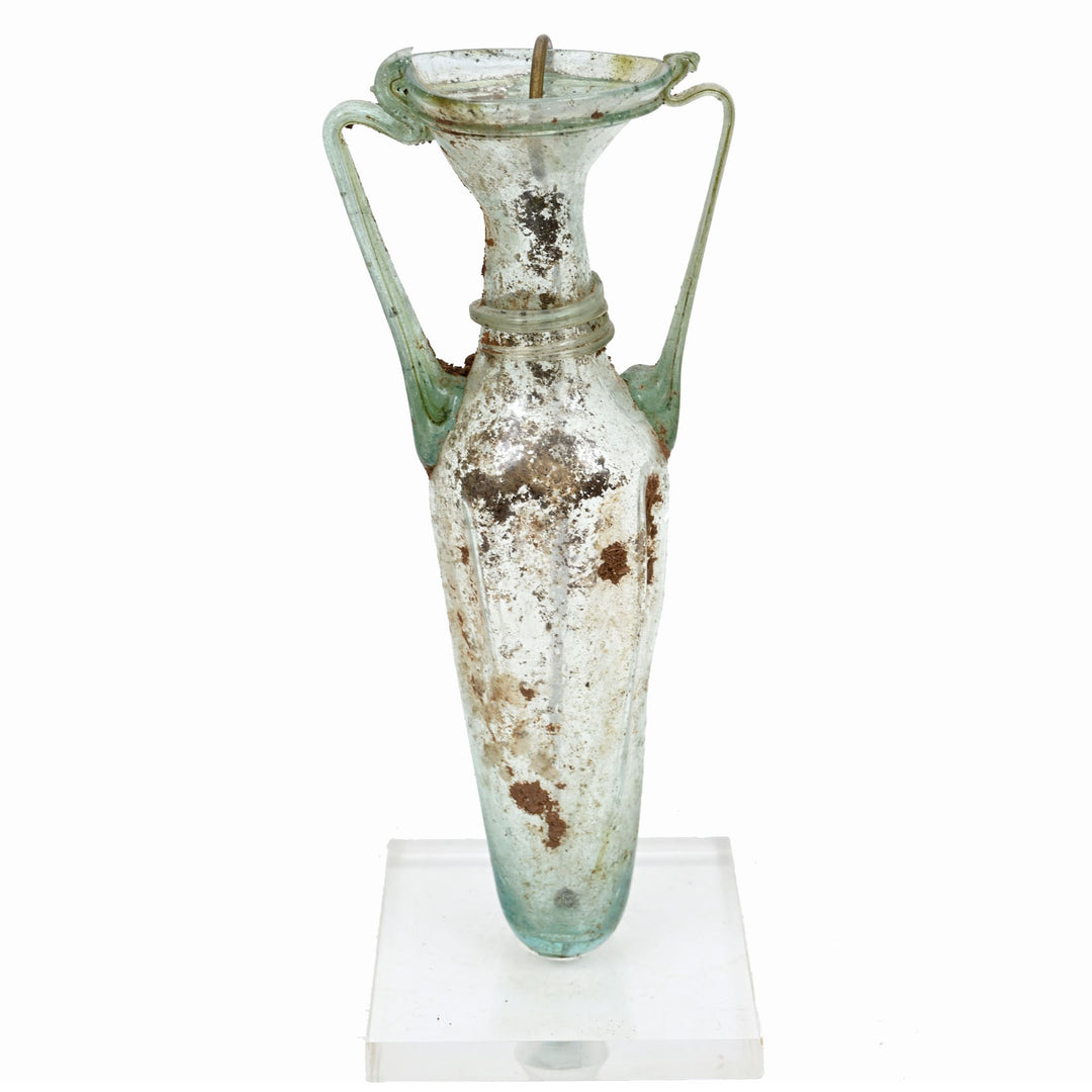 Roman green Glass Amphoriskos
