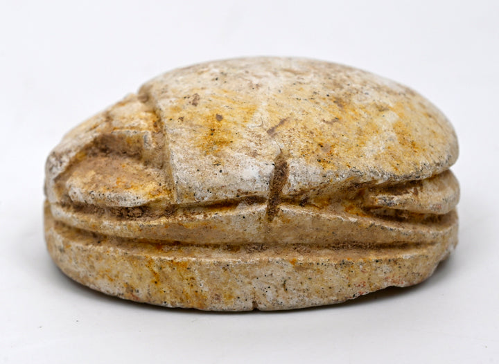 Egyptian Tan Steatite Apotropaic Scarab 