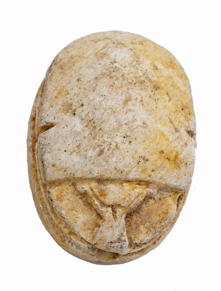 Egyptian Tan Steatite Apotropaic Scarab 