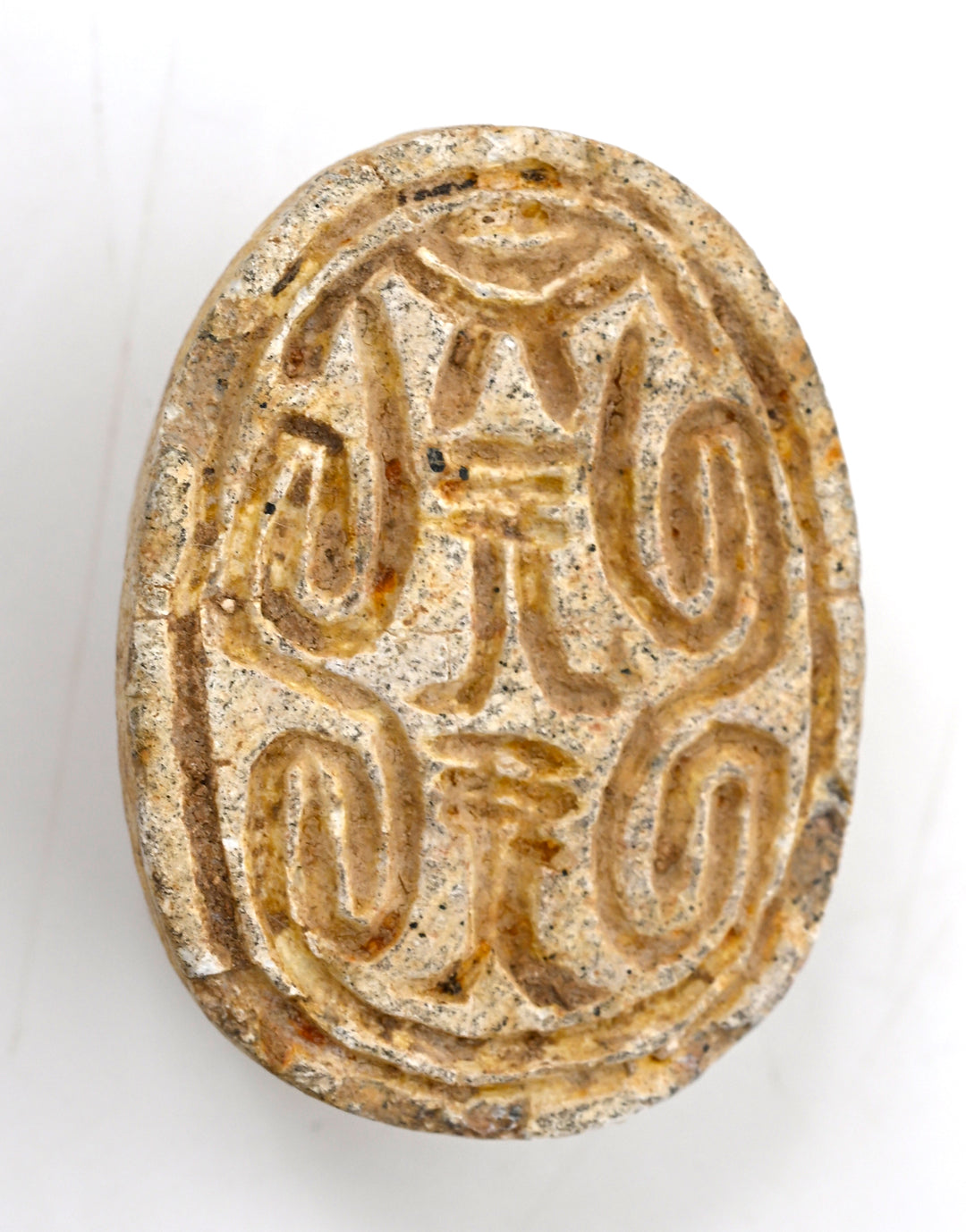 Egyptian Tan Steatite Apotropaic Scarab 