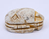 Ancient Egyptian Glazed Steatite Scarab with Lotus Elytra