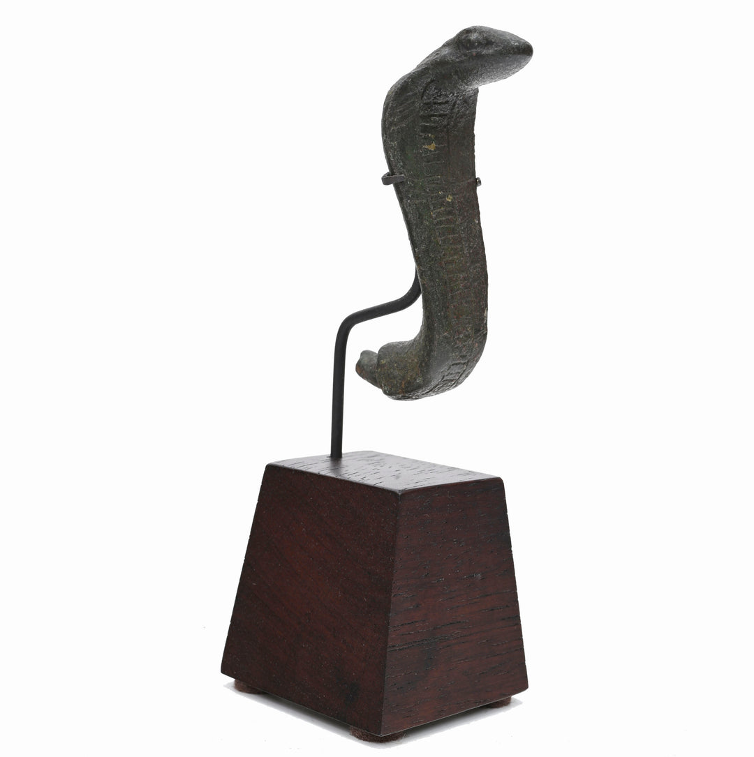 Egyptian Bronze Cobra Uraeus Crown Finial