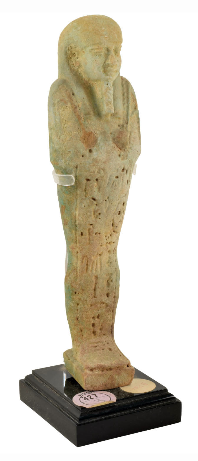 Egyptian Faience Ushabti of the Overseer of the Army Pakhas