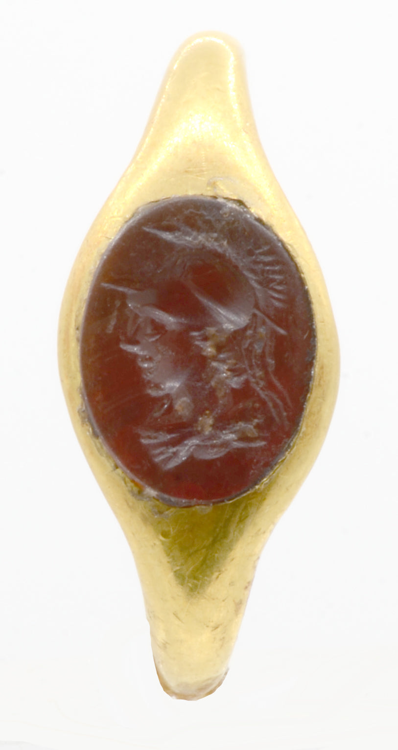 Roman Gold and Carnelian Intaglio Ring  