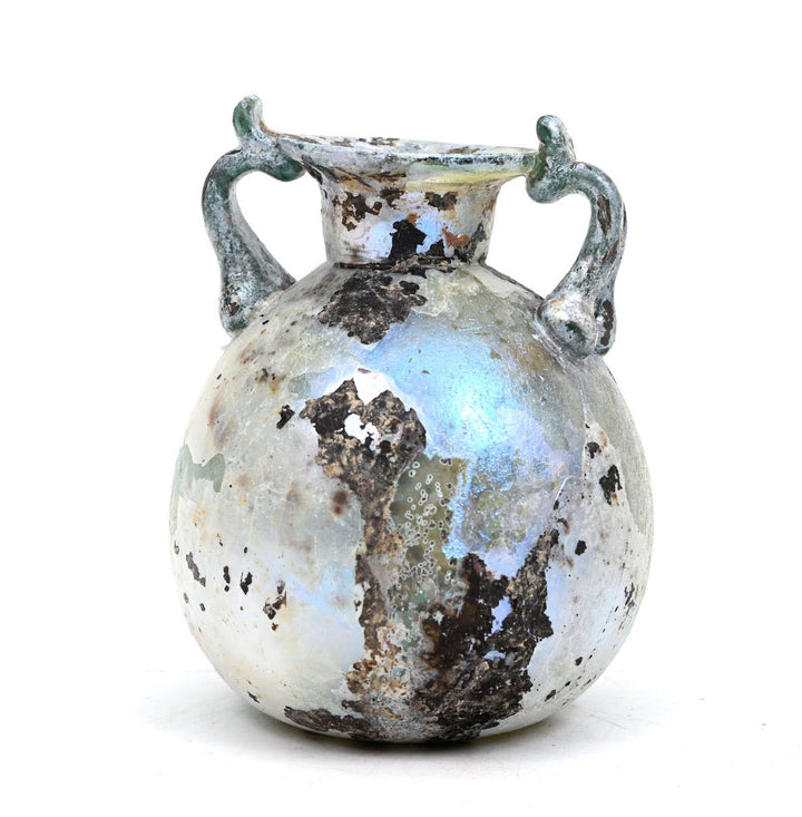 Roman Irridescent Glass Aryballos