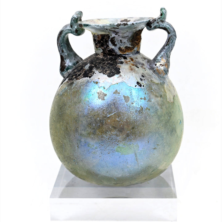 Roman Irridescent Glass Aryballos