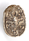 Egyptian Tan Steatite Inscribed Scarab for Protection