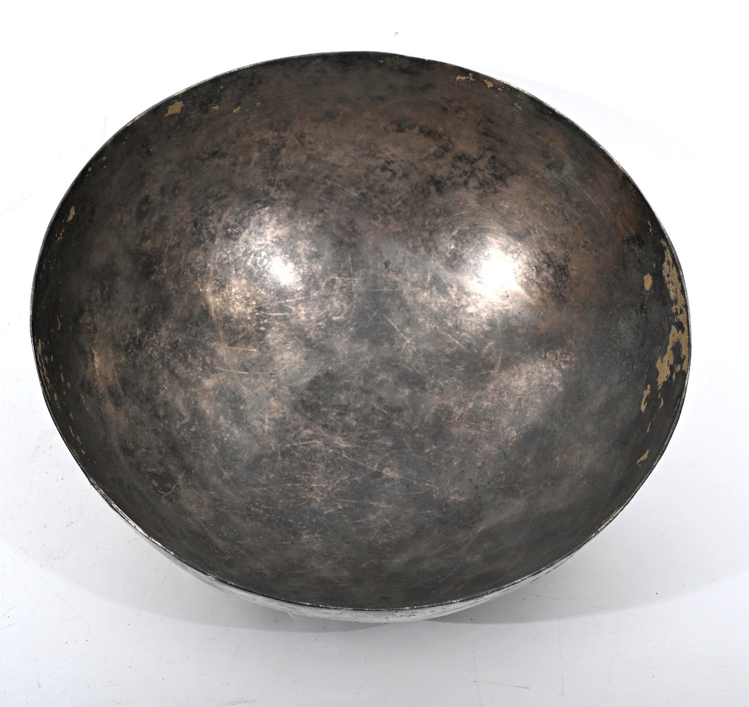 Ancient Near Eastern Silvered/Tinned Bronze  Hemispherical Bowl 