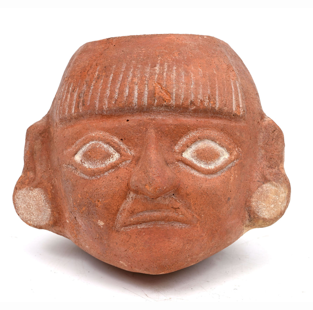 Moche Pottery Portrait Head Vessel