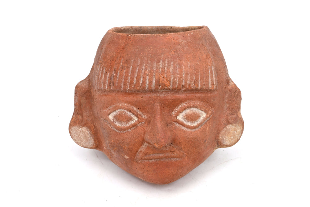 Moche Pottery Portrait Head Vessel