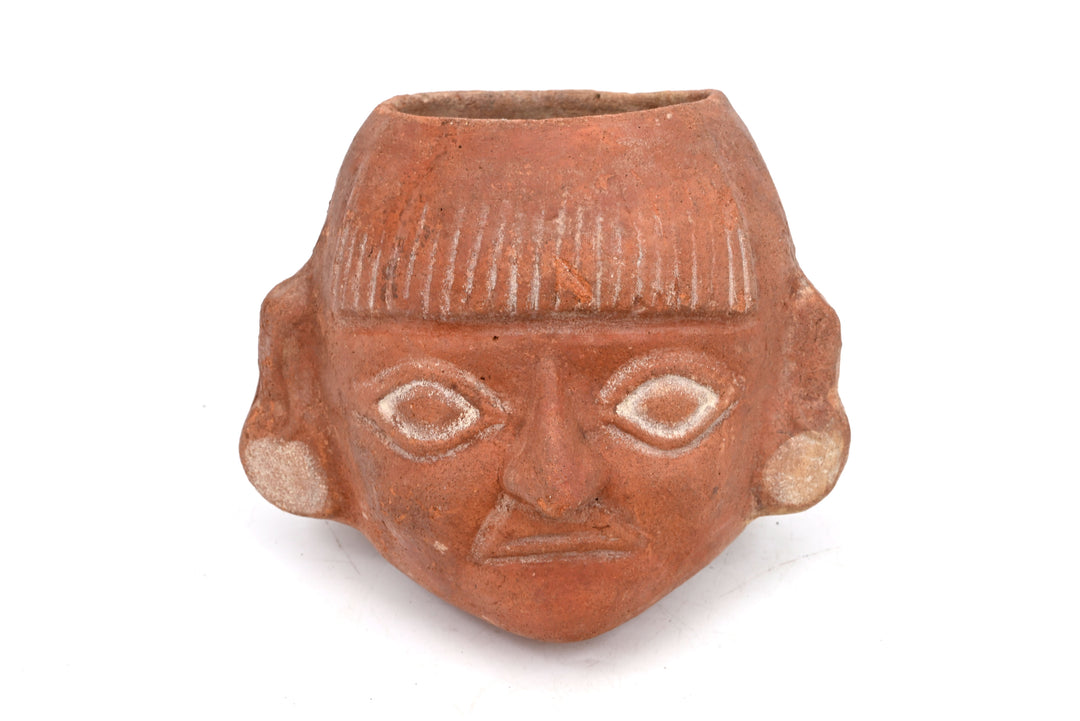 Moche Pottery Portrait Head Vessel