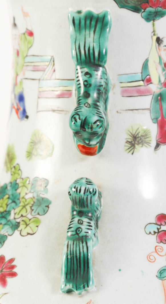  Pair of Chinese Famille Rose Porcelain Baluster Vases