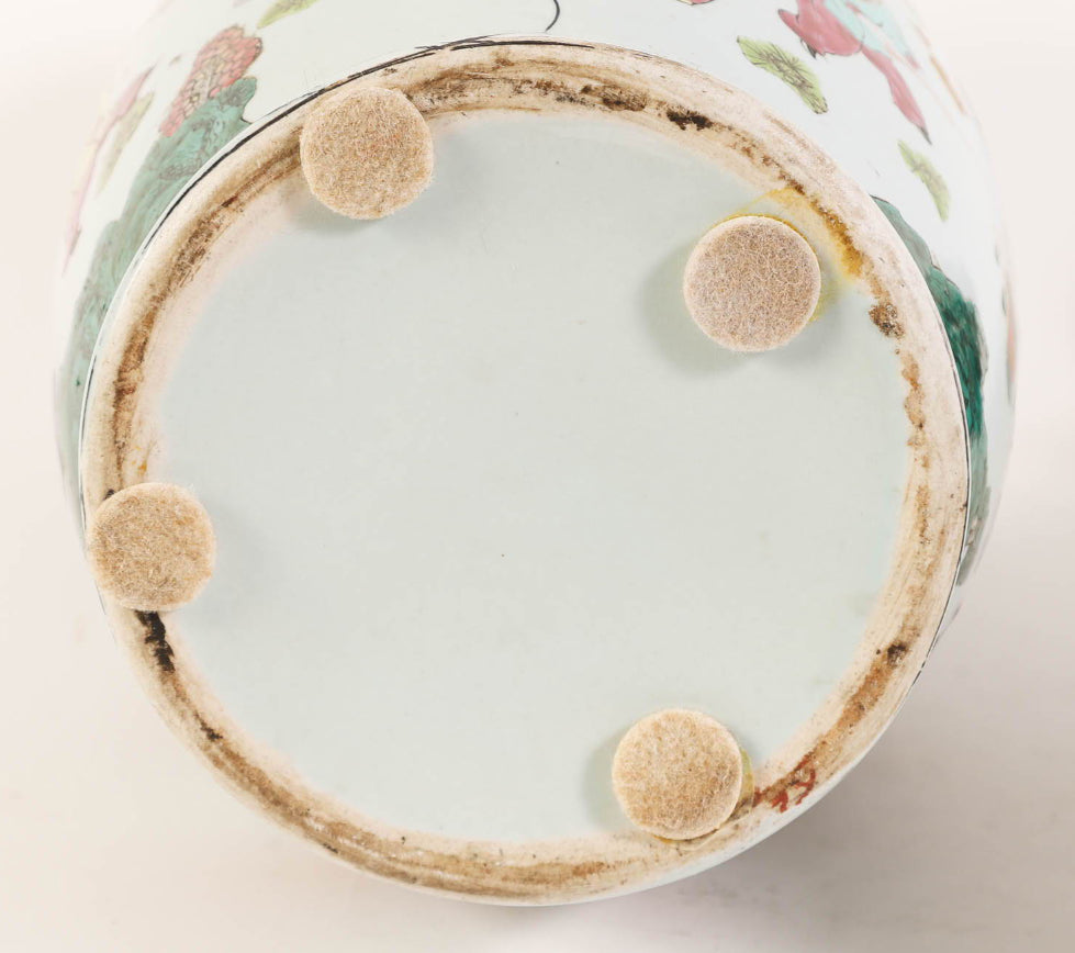  Pair of Chinese Famille Rose Porcelain Baluster Vases