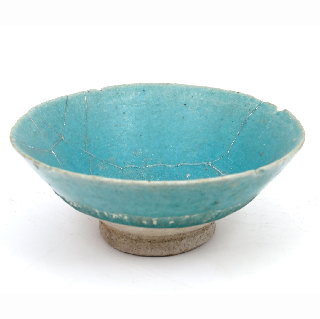 Persian Turquoise-Glazed Conical Bowl