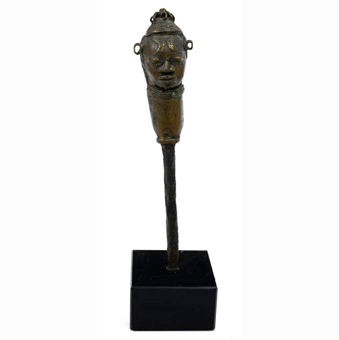 Yoruba "Eda Mole" Bronze Shrine Figure (Ogboni Society Earth-Spirit Pointer), 