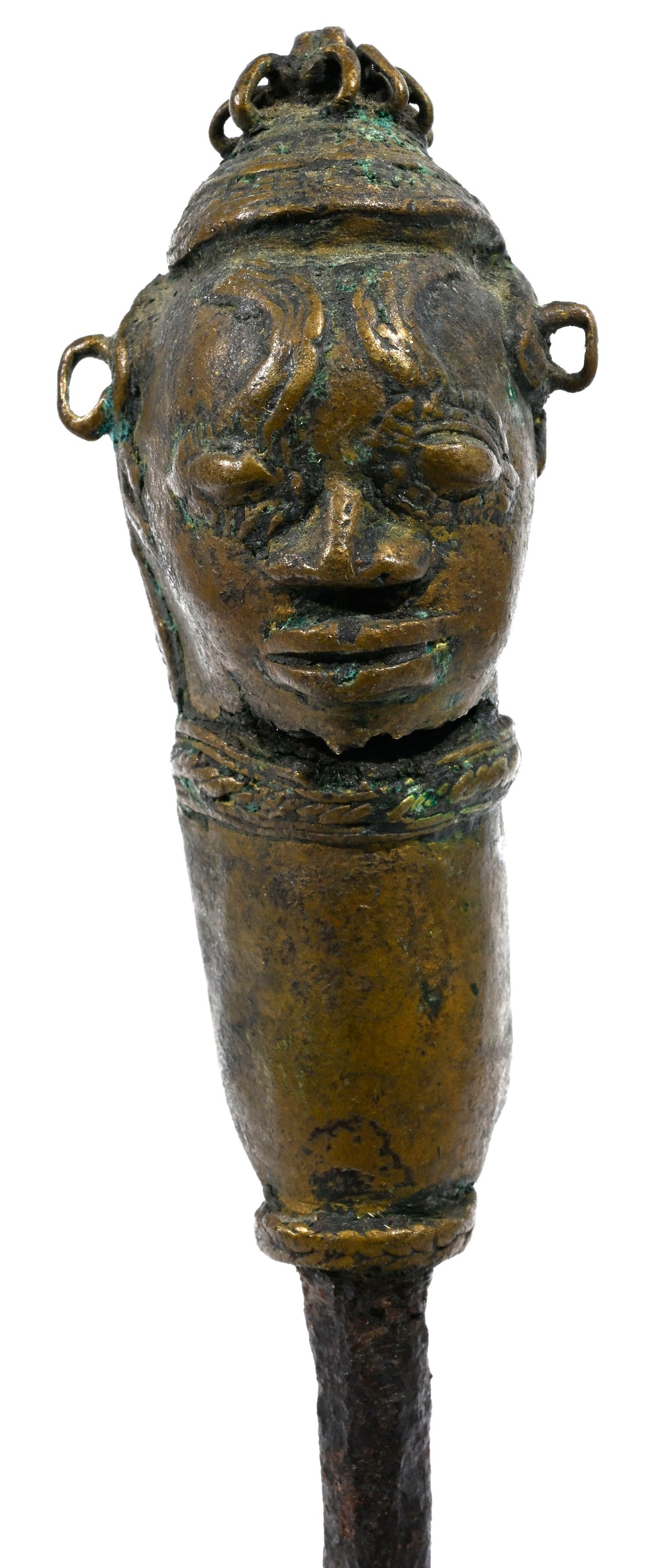 Yoruba "Eda Mole" Bronze Shrine Figure (Ogboni Society Earth-Spirit Pointer), 