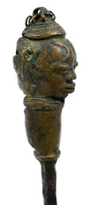 Yoruba "Eda Mole" Bronze Shrine Figure (Ogboni Society Earth-Spirit Pointer), 