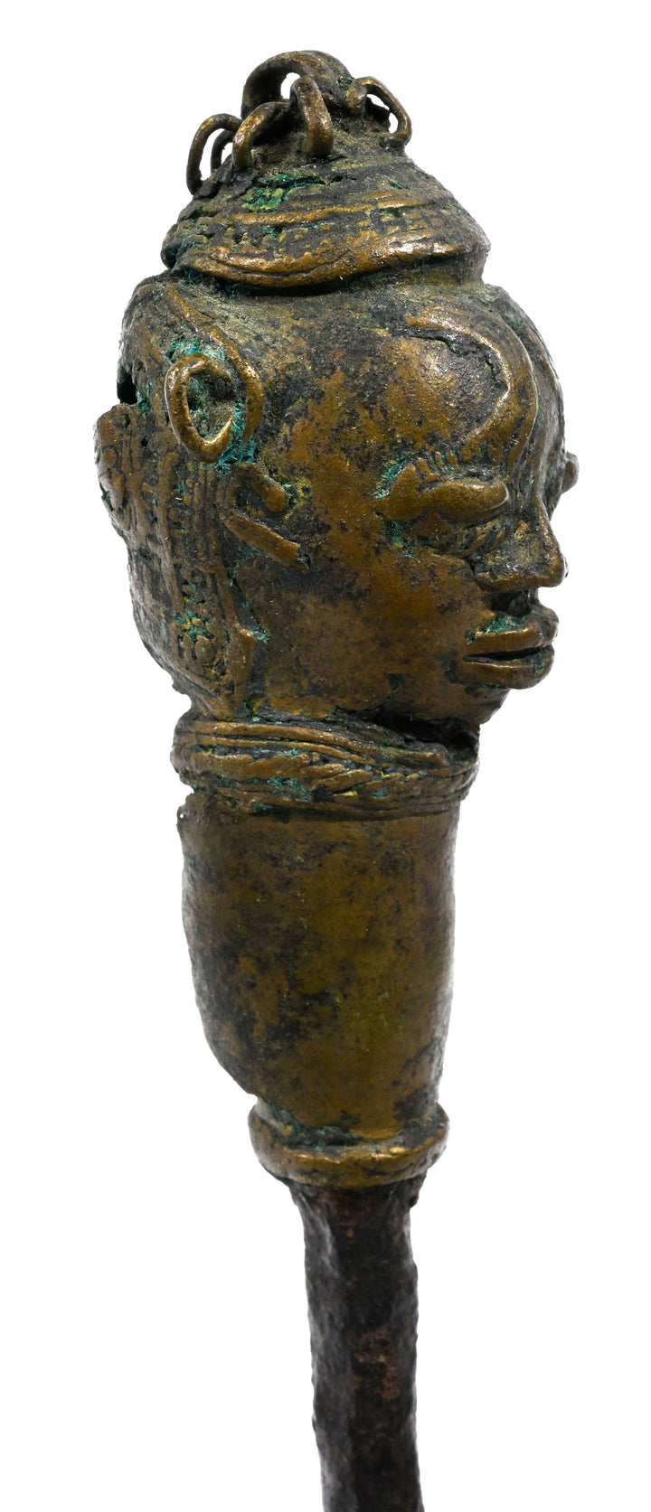 Yoruba "Eda Mole" Bronze Shrine Figure (Ogboni Society Earth-Spirit Pointer), 