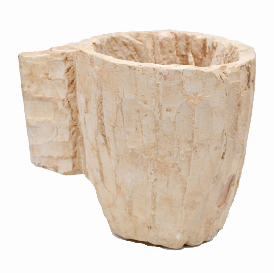 Judean Limestone Handled Ritual Vessel