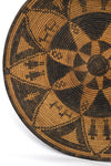 Western Apache Pictorial Coiled Tray with Eight-Point Star, Human Figures, and Dogs