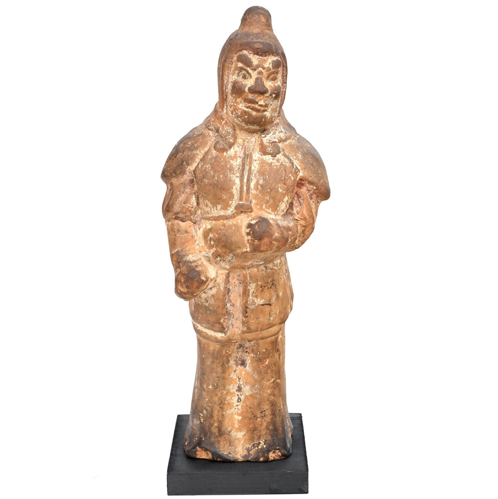 Chinese Painted Pottery Guardian Figure