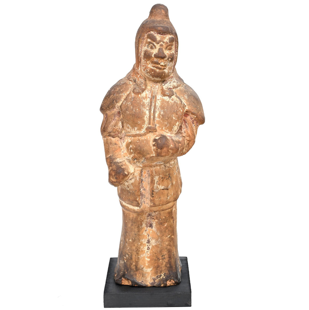 Chinese Painted Pottery Guardian Figure