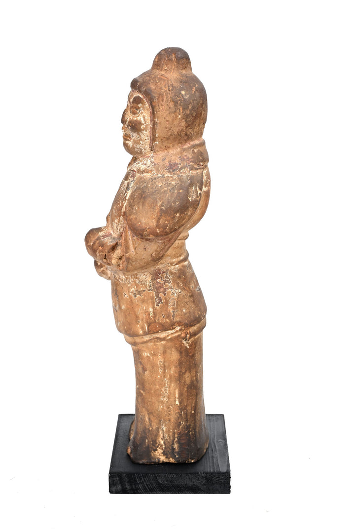 Chinese Painted Pottery Guardian Figure