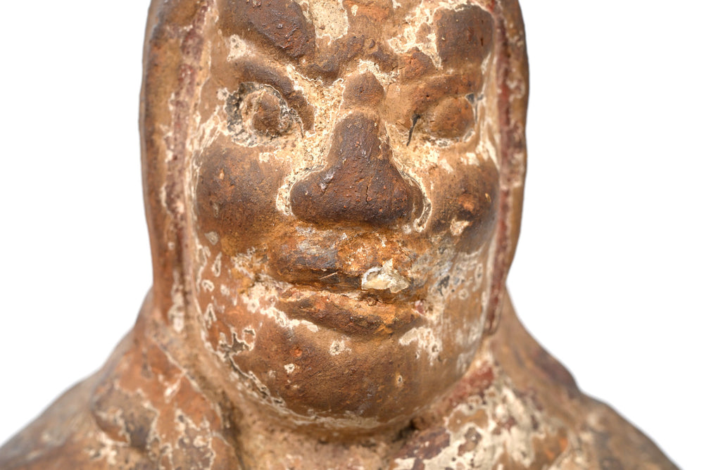 Chinese Painted Pottery Guardian Figure